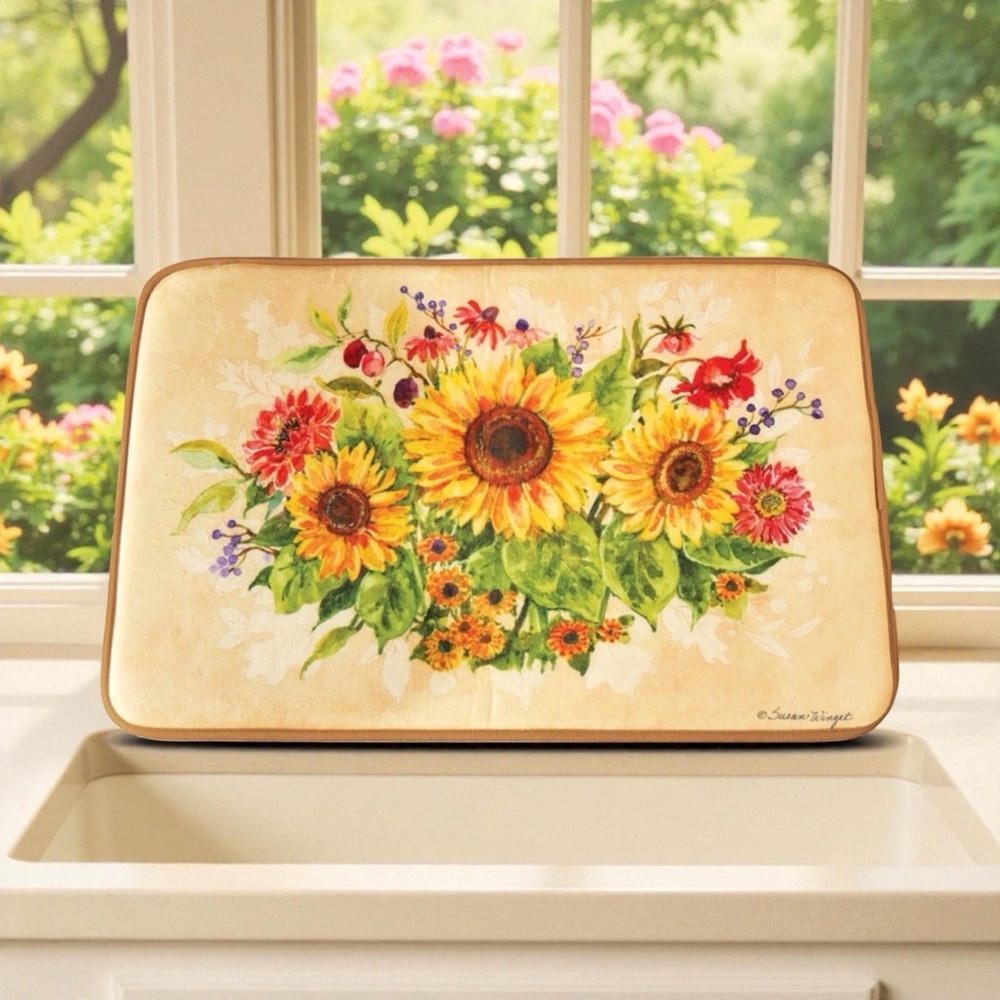 Bed Bath Beyond Sunflower Arrangement Cushioned Bath Mat Art By Susan Winget